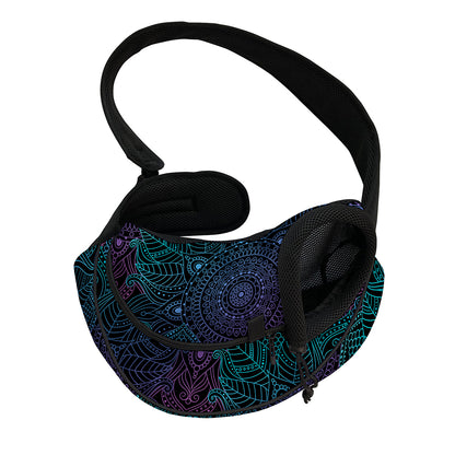 Purple And Teal Mandala Print Pet Sling Carrier