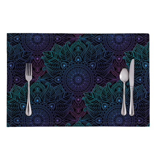 Purple And Teal Mandala Print Placemat