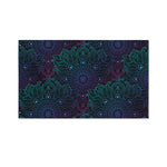 Purple And Teal Mandala Print Polyester Flag