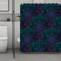 Purple And Teal Mandala Print Polyester Shower Curtain