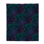 Purple And Teal Mandala Print Polyester Shower Curtain