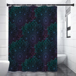Purple And Teal Mandala Print Premium Shower Curtain