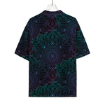 Purple And Teal Mandala Print Rayon Hawaiian Shirt