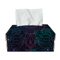 Purple And Teal Mandala Print Rectangle Tissue Box Cover