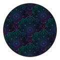 Purple And Teal Mandala Print Round Floor Mat