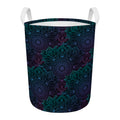 Purple And Teal Mandala Print Round Laundry Basket