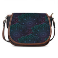 Purple And Teal Mandala Print Saddle Bag