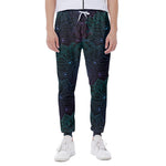 Purple And Teal Mandala Print Scuba Joggers