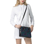 Purple And Teal Mandala Print Shoulder Handbag