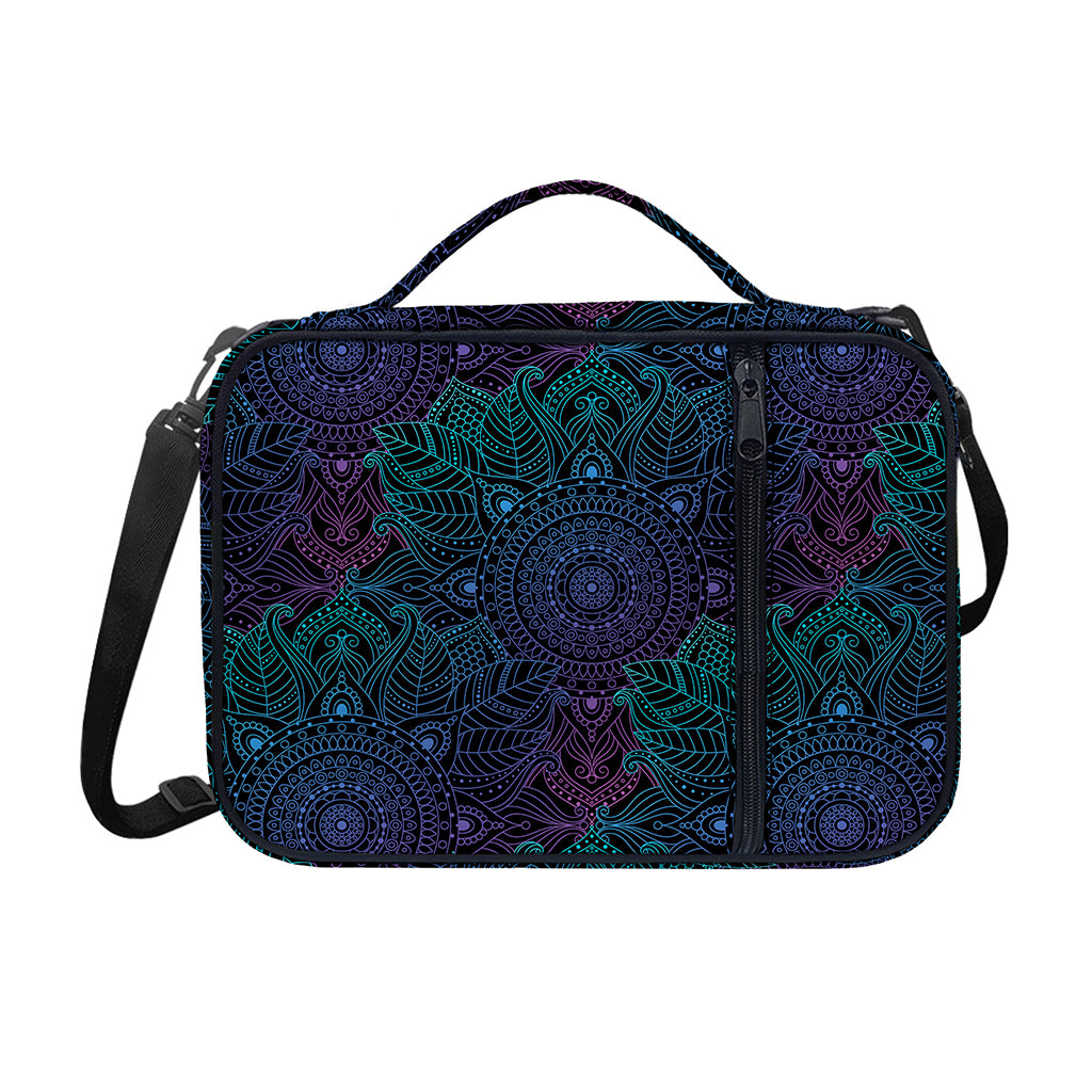 Purple And Teal Mandala Print Shoulder Strap Bible Bag