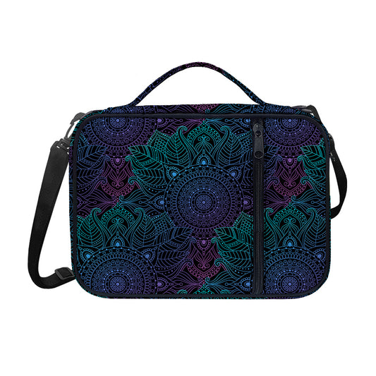 Purple And Teal Mandala Print Shoulder Strap Bible Bag