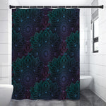 Purple And Teal Mandala Print Shower Curtain
