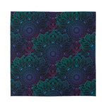 Purple And Teal Mandala Print Silk Bandana