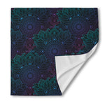 Purple And Teal Mandala Print Silk Bandana
