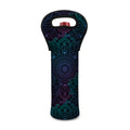 Purple And Teal Mandala Print Single Neoprene Wine Tote
