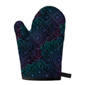 Purple And Teal Mandala Print Single Oven Mitt