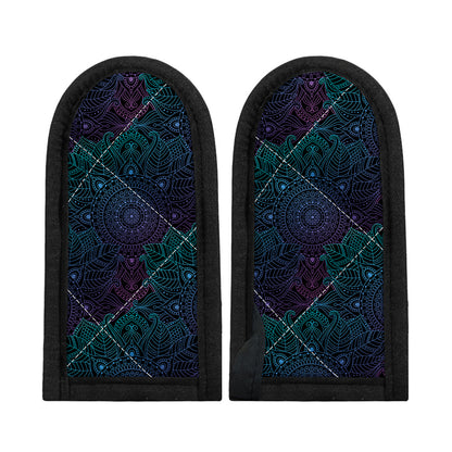 Purple And Teal Mandala Print Skillet Handle Cover