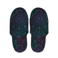 Purple And Teal Mandala Print Slippers