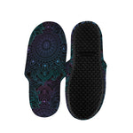 Purple And Teal Mandala Print Slippers