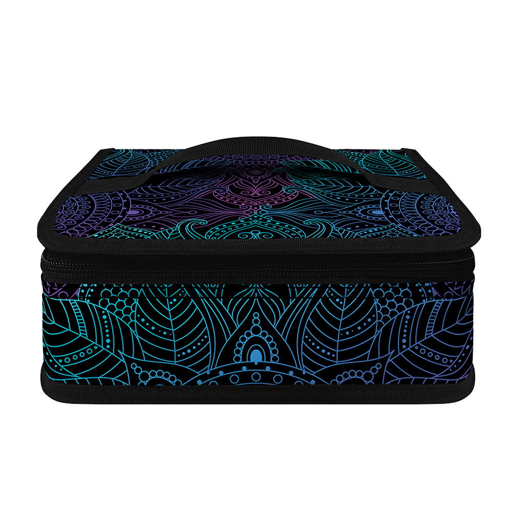 Purple And Teal Mandala Print Small Lunch Bag