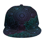 Purple And Teal Mandala Print Snapback Cap