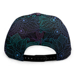 Purple And Teal Mandala Print Snapback Cap