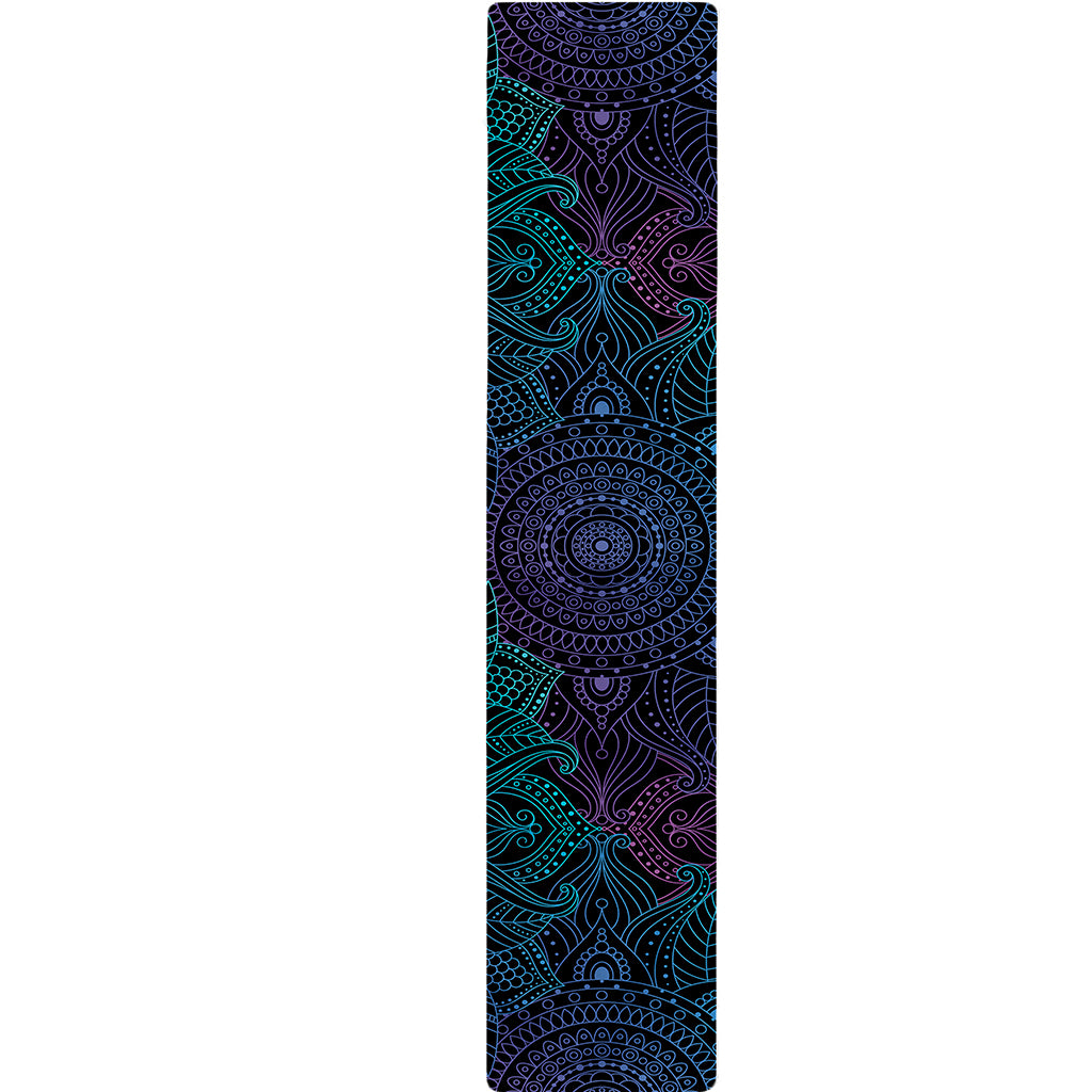 Purple And Teal Mandala Print Table Runner