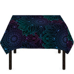 Purple And Teal Mandala Print Tablecloth