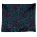 Purple And Teal Mandala Print Tapestry