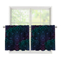 Purple And Teal Mandala Print Tier Curtains