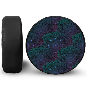 Purple And Teal Mandala Print Tire Cover