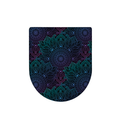 Purple And Teal Mandala Print Toilet Lid Cover