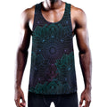 Purple And Teal Mandala Print Men's Workout Tank Top