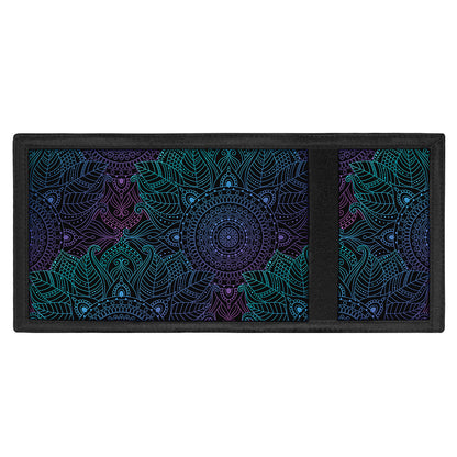 Purple And Teal Mandala Print Trifold Wallet