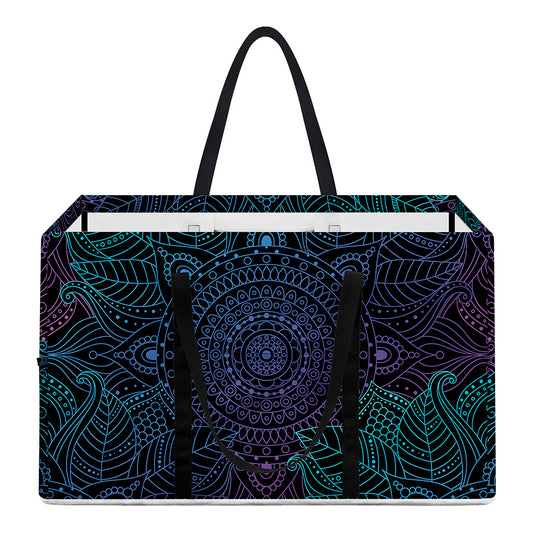 Purple And Teal Mandala Print Utility Tote Bag
