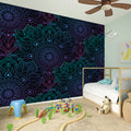 Purple And Teal Mandala Print Wall Sticker