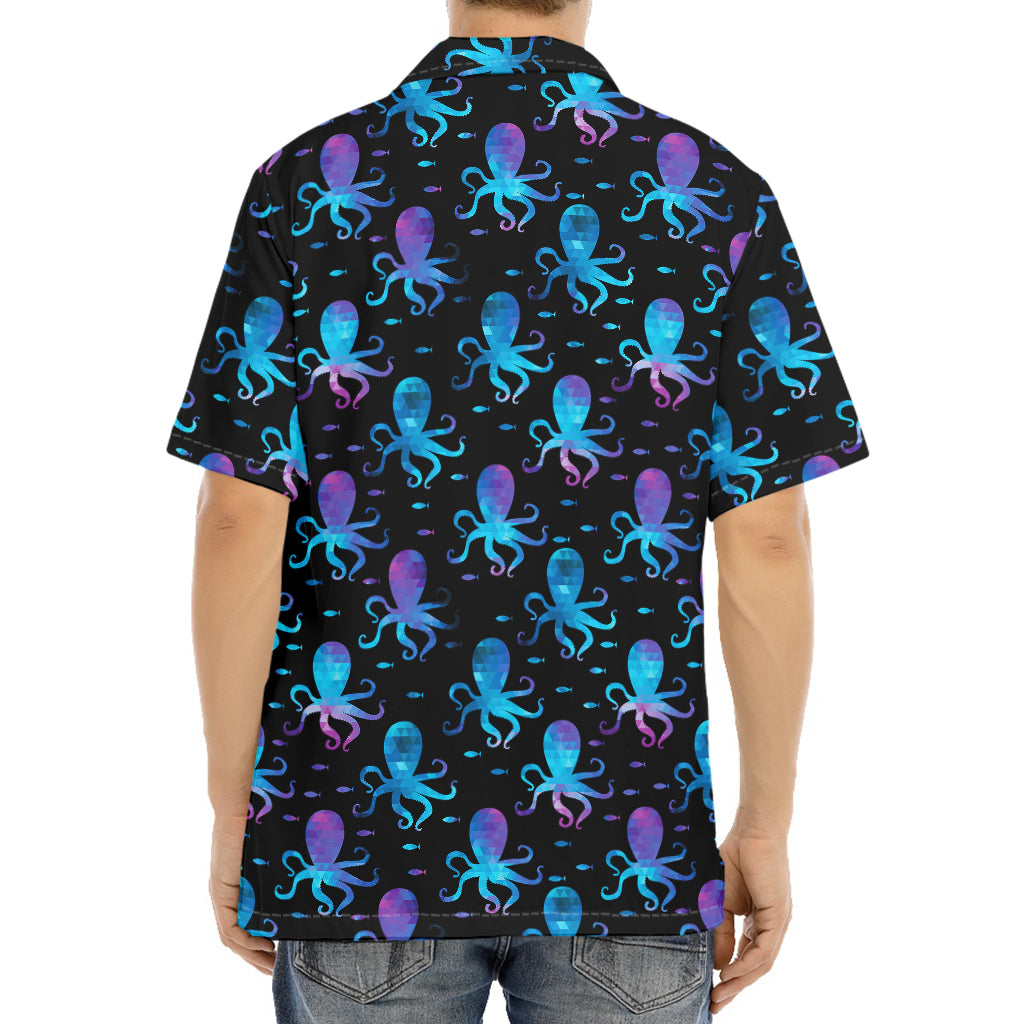 Purple And Teal Octopus Pattern Print Aloha Shirt