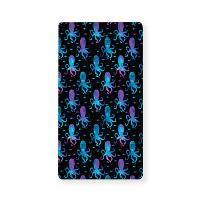 Purple And Teal Octopus Pattern Print Baby Crib Sheet