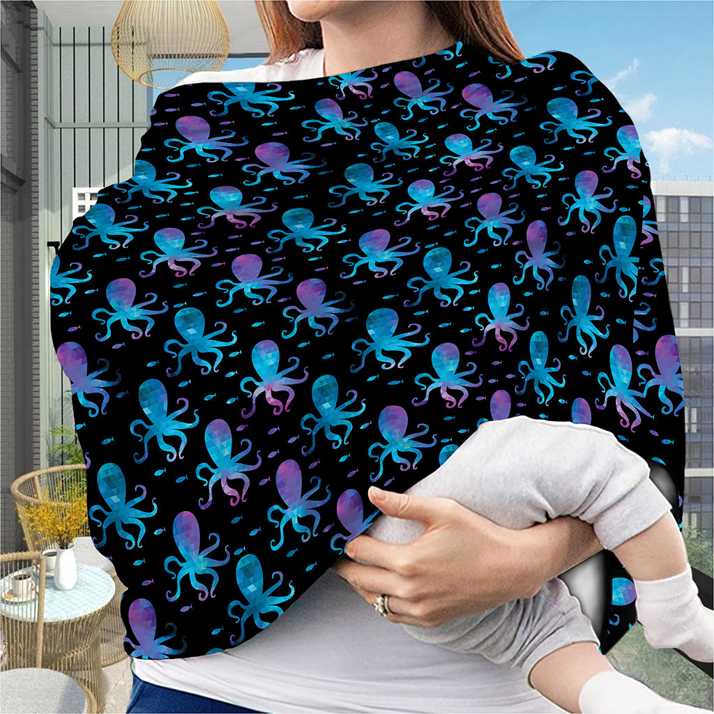 Purple And Teal Octopus Pattern Print Baby Seat Cover