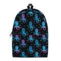 Purple And Teal Octopus Pattern Print School Backpack