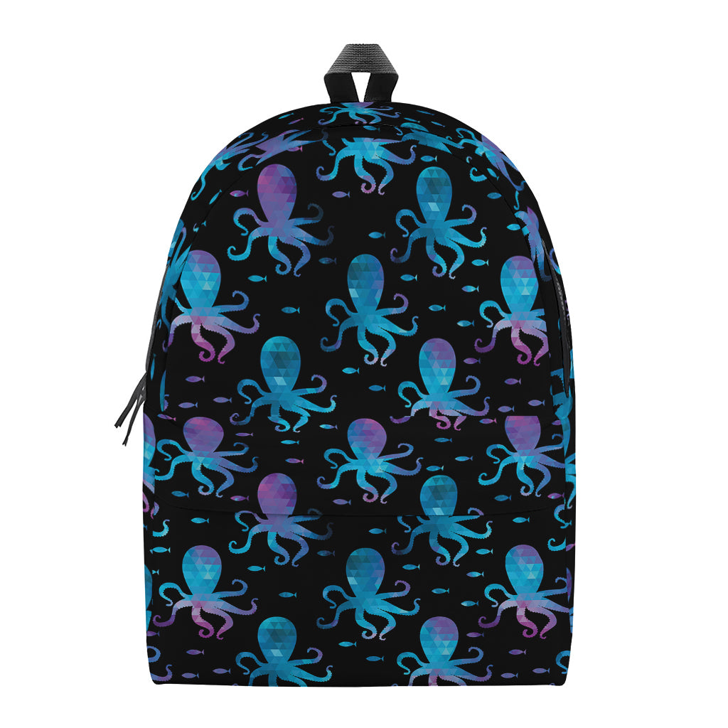 Purple And Teal Octopus Pattern Print Backpack