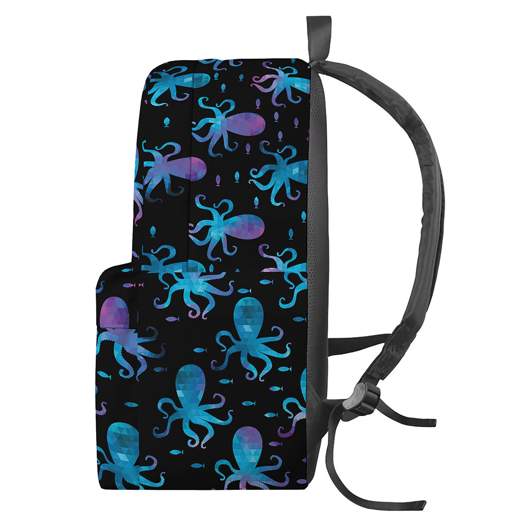 Purple And Teal Octopus Pattern Print Backpack