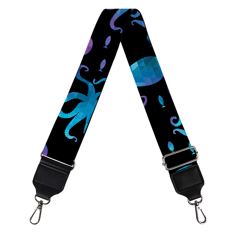 Purple And Teal Octopus Pattern Print Bag Strap