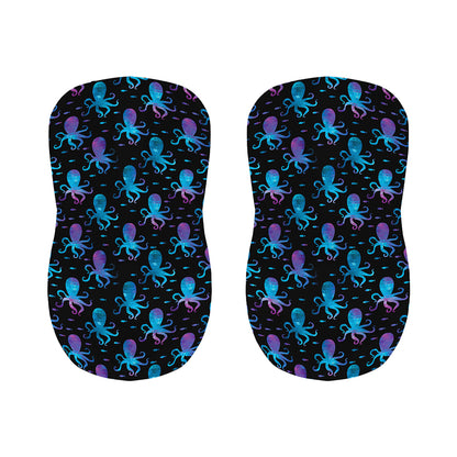 Purple And Teal Octopus Pattern Print Bar Stool Covers