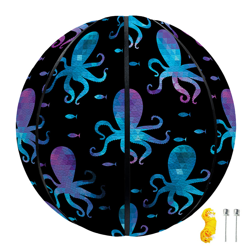 Purple And Teal Octopus Pattern Print Basketball