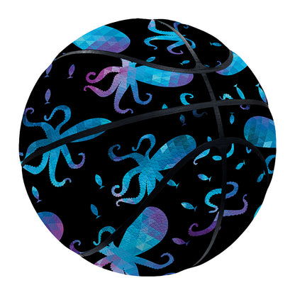 Purple And Teal Octopus Pattern Print Basketball