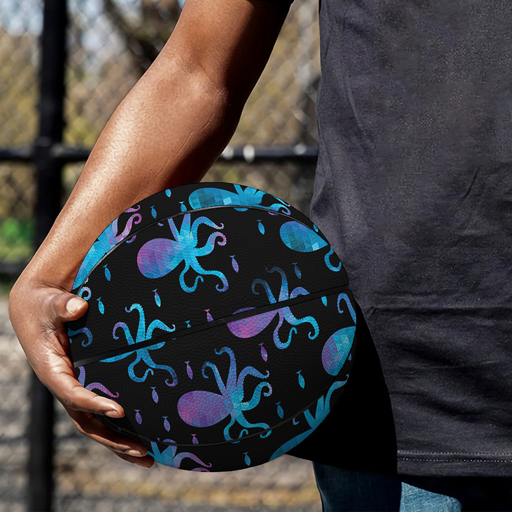Purple And Teal Octopus Pattern Print Basketball