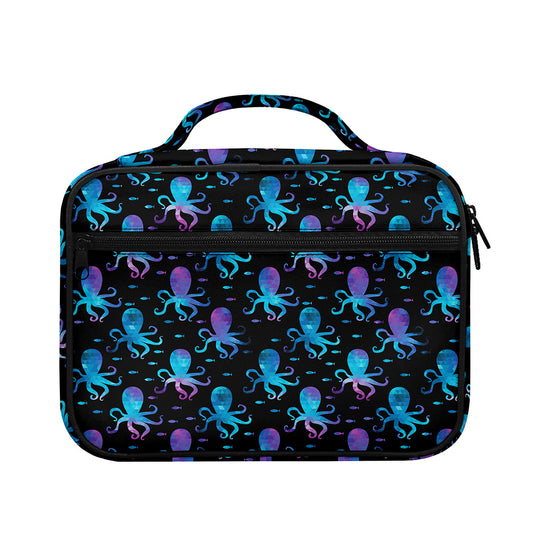 Purple And Teal Octopus Pattern Print Briefcase Bible Bag
