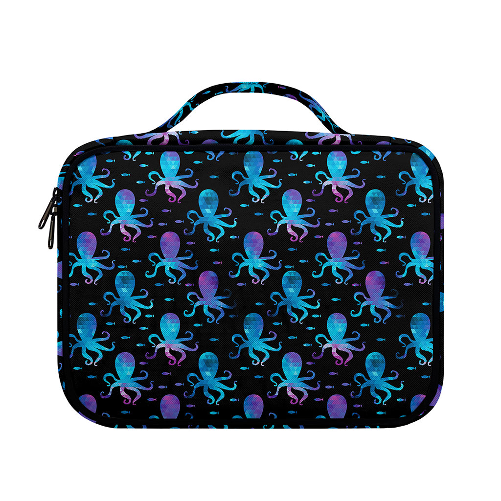 Purple And Teal Octopus Pattern Print Briefcase Bible Bag