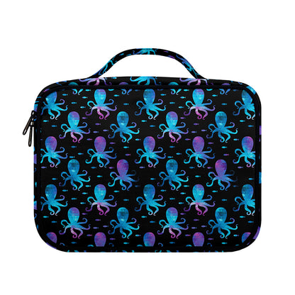 Purple And Teal Octopus Pattern Print Briefcase Bible Bag